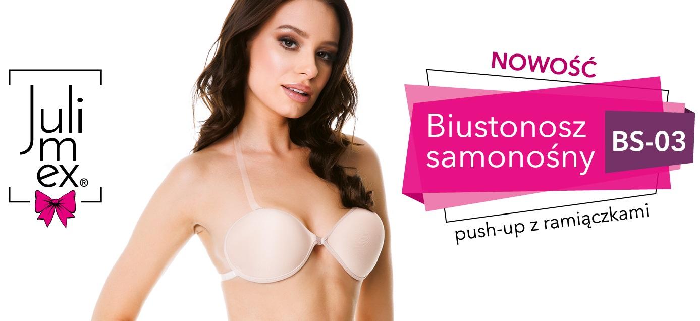 JULIMEX BIUSTONOSZ SAMONOŚNY BS03 PUSH-UP MATERIAŁOWY Z RAMIĄCZKAMI