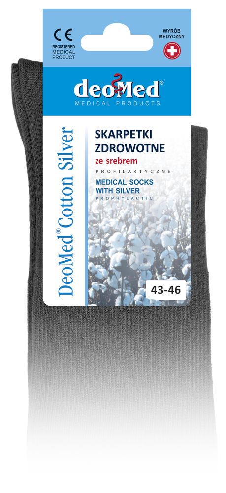 JJW SKARPETKI DEOMED COTTON SILVER Z PRZĘDZY BAWEŁNIANEJ ZE SREBREM