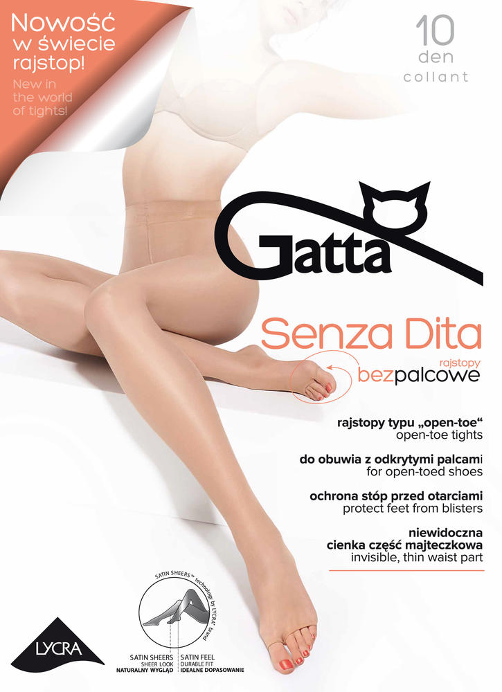 GATTA SENZA DITA - RAJSTOPY DAMSKIE BEZPALCOWE TYPU OPEN TOE