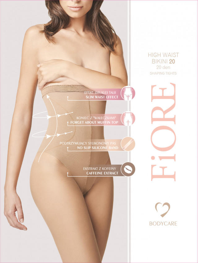FIORE M5218 - RAJSTOPY HIGH WAIST BIKINI 20 DEN