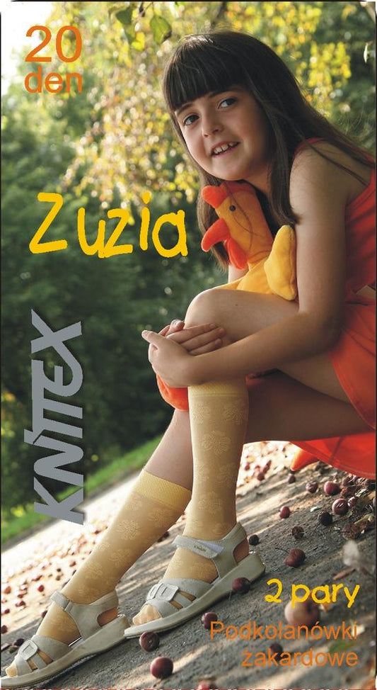 KNITTEX DR0012 - PODKOLANÓWKI ŻAKARDOWE ZUZIA 2 PARY, 20 DEN