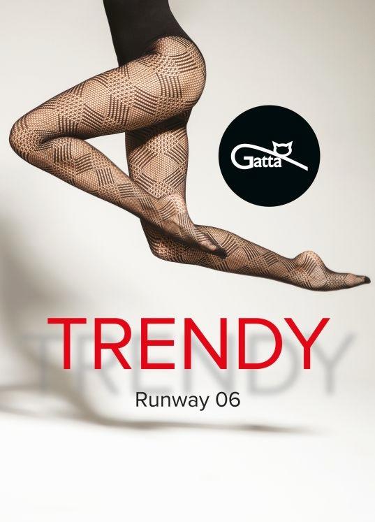 GATTA RUNWAY 05, 06, 07, 08 - RAJSTOPY DAMSKIE WZORZYSTE TYPU FISHNET 000.55V - TRENDY 23/24