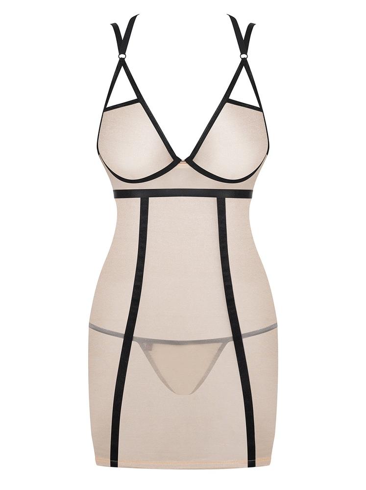 OBSESSIVE NUDELIA CHEMISE - KOSZULKA I STRINGI