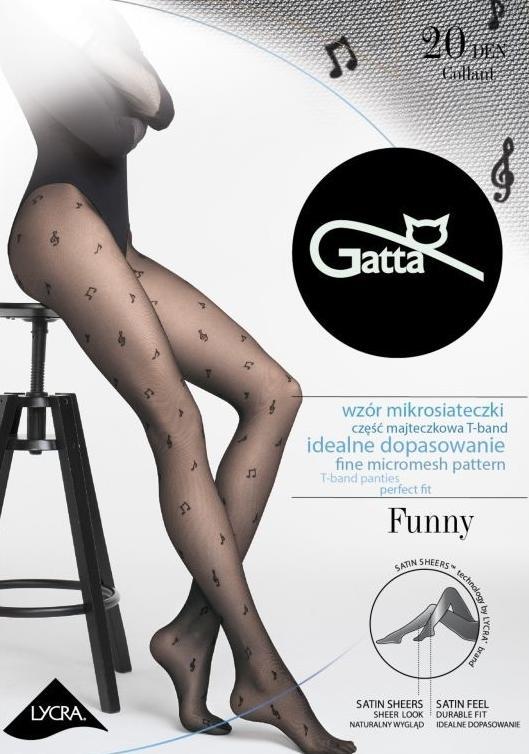 GATTA FUNNY - RAJSTOPY DAMSKIE LYCRA  MAT 20 DEN (WZÓR 06, 07, 08, 09, 10, 11)