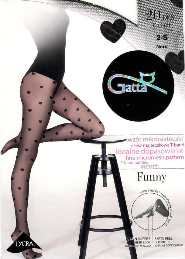 GATTA FUNNY - RAJSTOPY DAMSKIE LYCRA  MAT 20 DEN (WZÓR 06, 07, 08, 09, 10, 11)