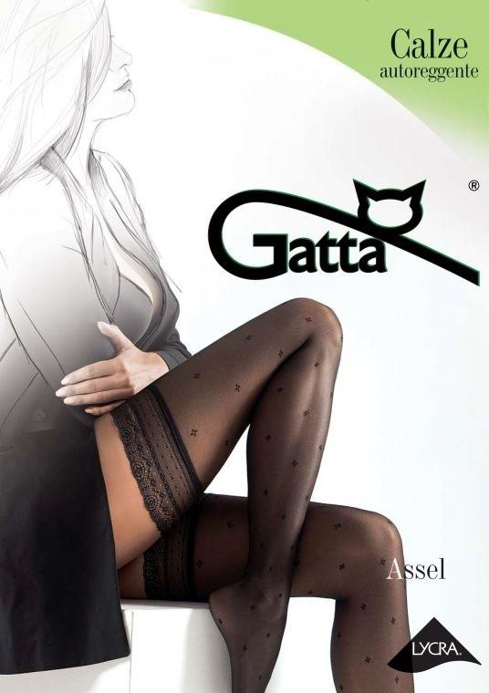 GATTA ASSEL - POŃCZOCHY DAMSKIE WZORZYSTE Z KORONKĄ