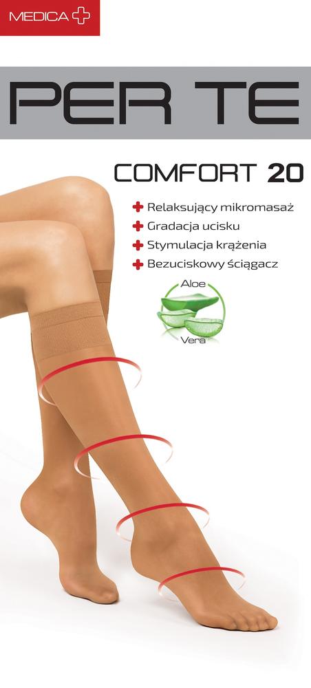 PER TE COMFORT 20 DEN - PODKOLANÓWKI LYCRA O STOPNIOWANYM UCISKU