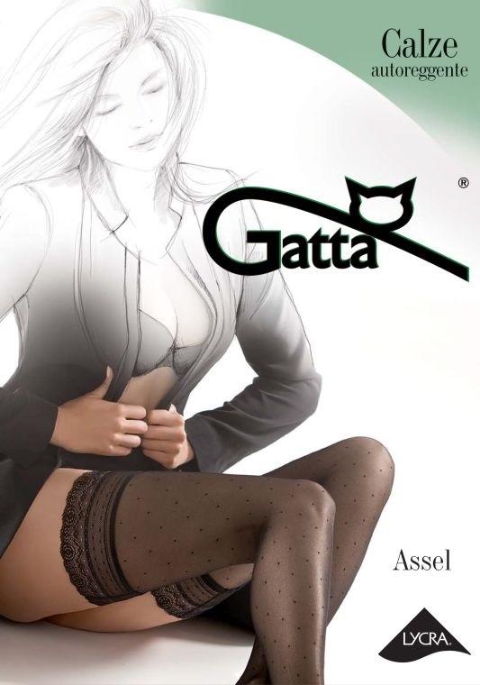 GATTA ASSEL - POŃCZOCHY DAMSKIE WZORZYSTE Z KORONKĄ