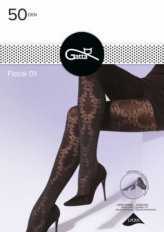 GATTA FLORAL 50 DEN - RAJSTOPY DAMSKIE WZORZYSTE 000.56V