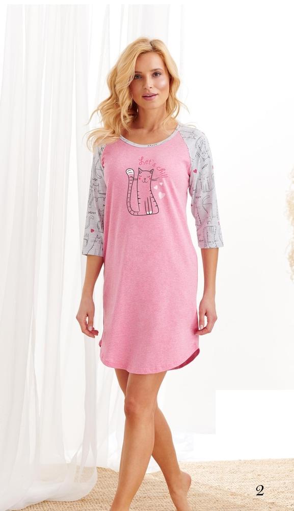 TARO 2325 KOSZULA DAMSKA DŁUGA MOCCA S-XL Z_20