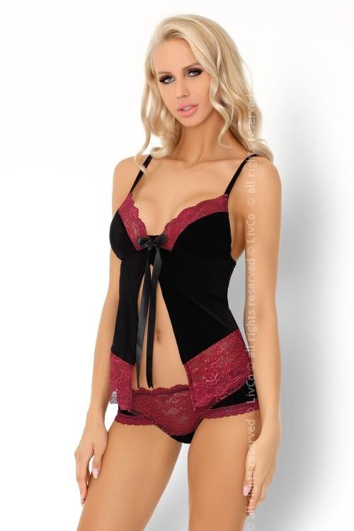 LIVCO CORSETTI FASHION KOMPLET BECCINA LC 90430 PINK ROSSES COLLECTION