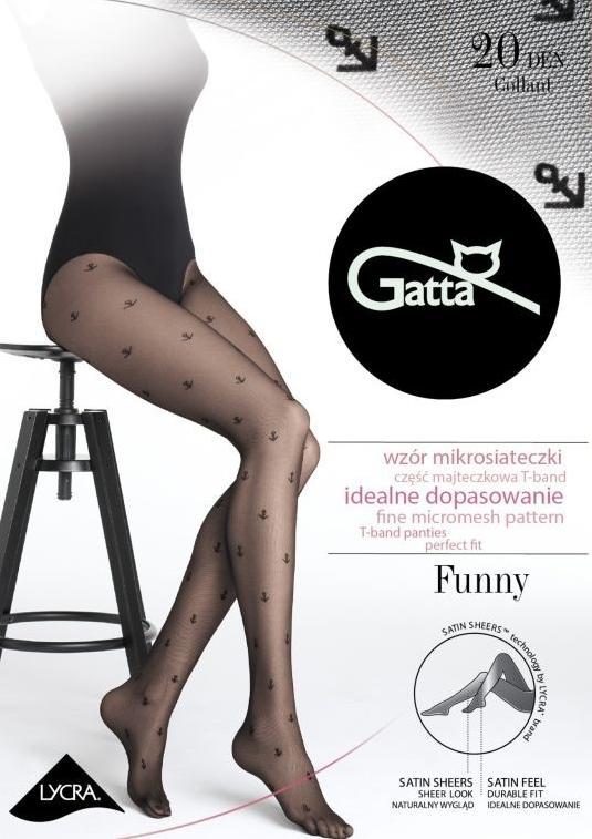 GATTA FUNNY - RAJSTOPY DAMSKIE LYCRA  MAT 20 DEN (WZÓR 06, 07, 08, 09, 10, 11)