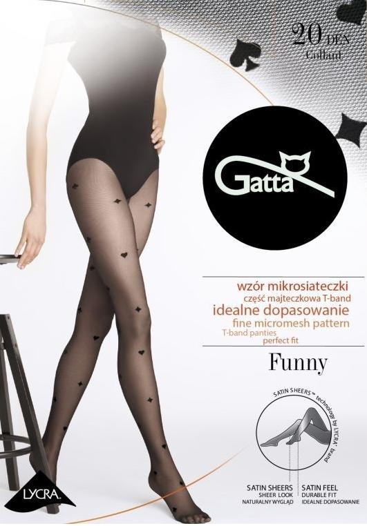 GATTA FUNNY - RAJSTOPY DAMSKIE LYCRA  MAT 20 DEN (WZÓR 06, 07, 08, 09, 10, 11)