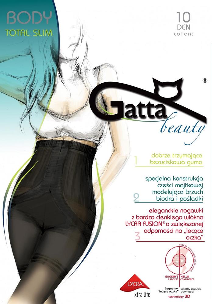 GATTA RAJSTOPY BODY TOTAL SLIM 10 LYCRA FUSION, ZWIĘKSZONA ODPORNOŚĆ NA LECĄCE OCZKA