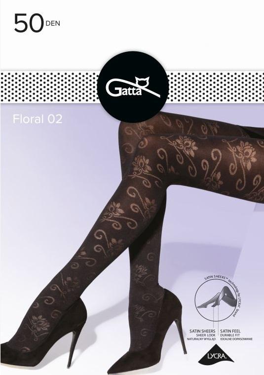 GATTA FLORAL 50 DEN - RAJSTOPY DAMSKIE WZORZYSTE 000.56V