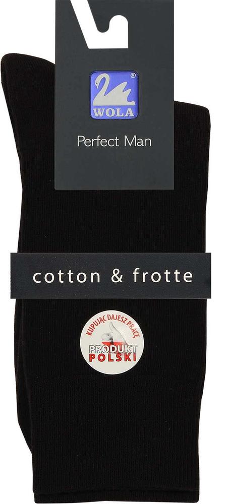 WOLA SKARPETKI GŁADKIE FROTTE PERFECT MAN - Z FROTTE W STOPIE
